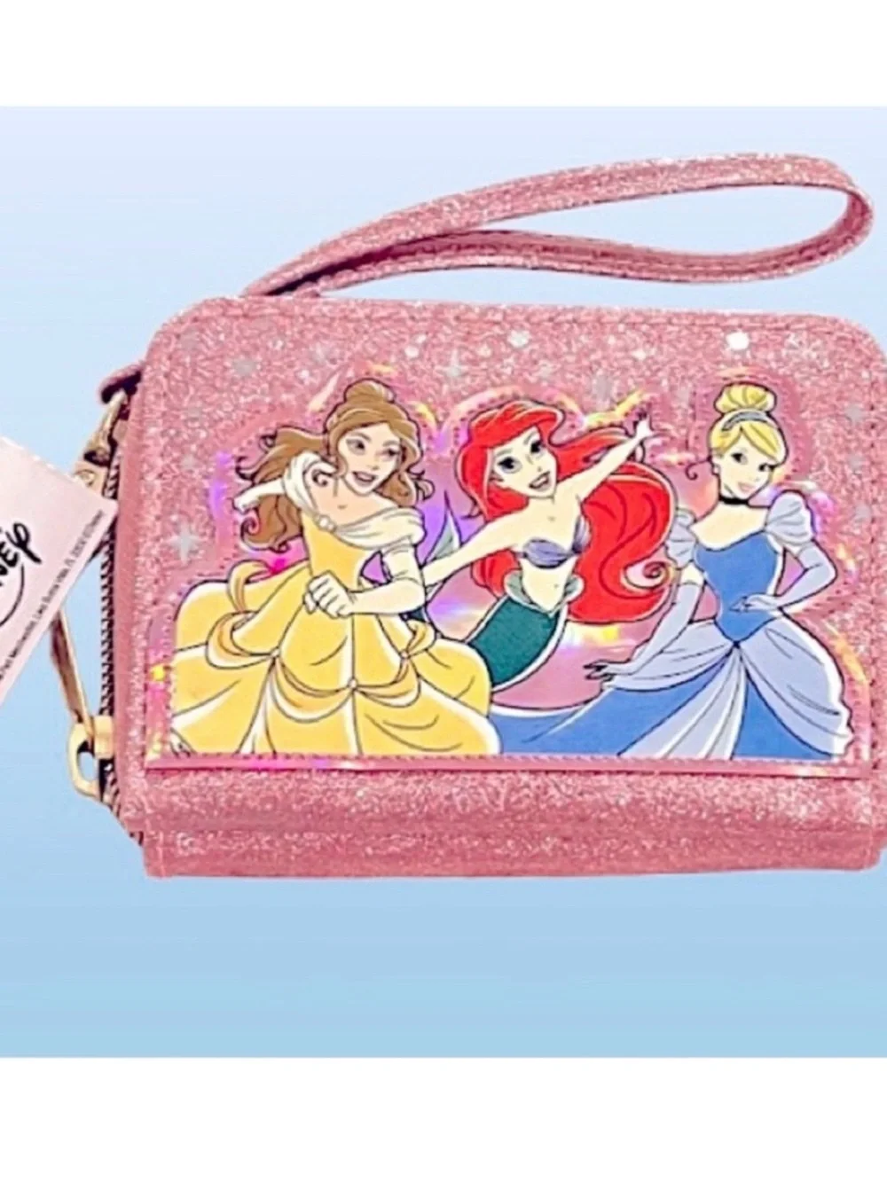 🆕- Disney Parks Princess Zip Around Wallet-Wristlet Cinderella/Ariel/Belle